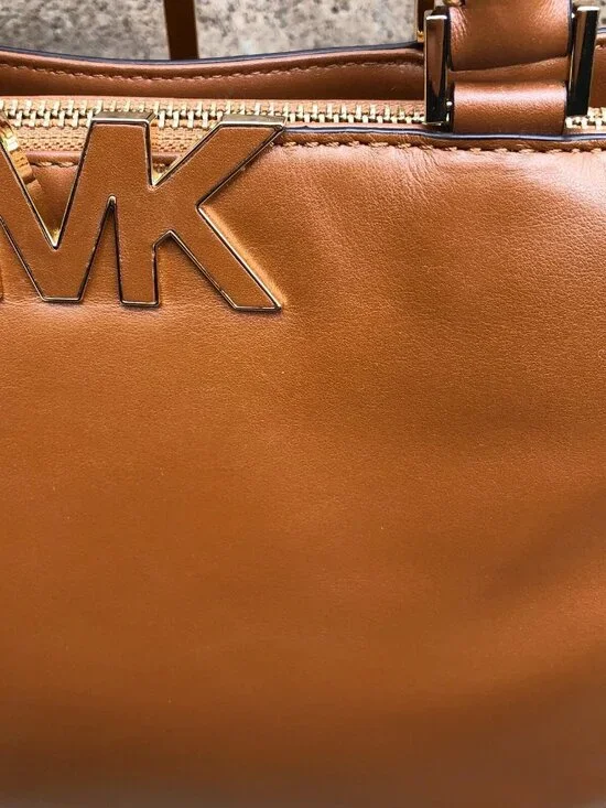 MICHAEL KORS Florence Satchel Purse Leather Brown Top Handle Hand Bag Shoulder - Picture 9 of 16